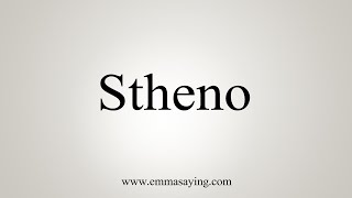 How To Say Stheno [upl. by Anada353]