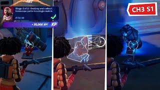 Destroy and collect telescope parts in a single match in Fortnite [upl. by Dulcine902]