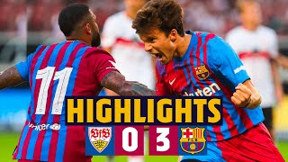 HIGHLIGHTS  VFB Stuttgart 03 Barça MEMPHIS YUSUF DEMIR amp RIQUI PUIG SCORE [upl. by Aniretak]