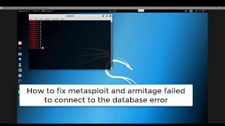 Metasploit Not connecting to database error fix 2019 [upl. by Micaela]