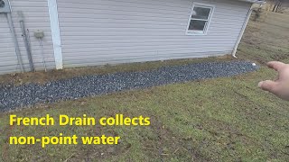 Large french drain solves standing water and MUD [upl. by Belac]