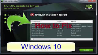 How to Fix Nvidia Driver Installation failed in Windows 10 [upl. by Tullusus9]