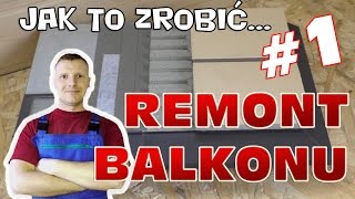 Remont balkonu 1 hydroizolacja okapnik i układanie płytek [upl. by Dnyletak]