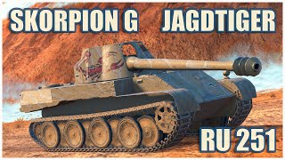 Ru 251 Skorpion G amp Jagdtiger • WoT Blitz Gameplay [upl. by Jaela]