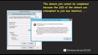 Fixed  The domain join cannot be completed because the SID [upl. by Niliak]