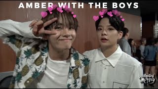 Amber interactions with male idols lol [upl. by Clothilde]