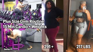 PLUS SIZE GYM WORKOUT  STAIR MASTER amp WEIGHTS  Cardio Routine For Weight Loss [upl. by Anibor535]