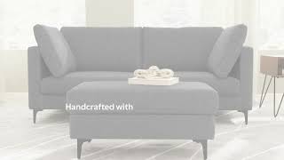 Ava 76inch Sofa in Pebble Grey Performance Fabric from Simpli Home [upl. by Garris]