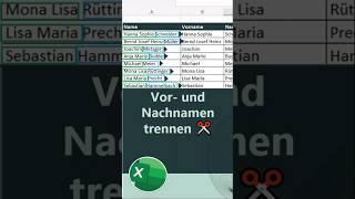 Vor und Nachnamen trennen ✂️ in Excel  bei mehreren Vornamen [upl. by Nidya]