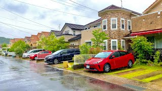 4K Japan Walk  Heavy Rain Day  Modern Japanese Houses Tour in Nagakute City Aichi 1662021 [upl. by Ocsirf474]