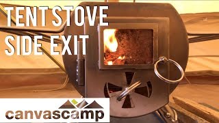 How to Side Exit a Tent Stove Flue Pipe  Gstove  CanvasCamp [upl. by Lyrrehs]