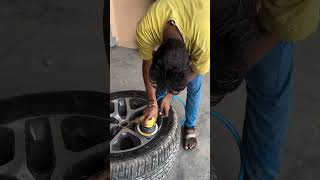 Defender Alloy wheel paint Job work  watch till end automobile dentpaint defender ppf [upl. by Chapel]