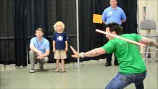 Jason David Frank gives lightsaber demonstration [upl. by Mikol]