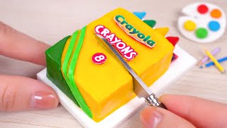 Satisfying Miniature Rainbow Crayon Cake Decorating  Awesome Miniature Art Cake Design  Tiny Cakes [upl. by Talie]