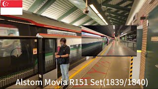 Alstom Movia R151 Train set18391840 arrives in Sembawang and leaves at Woodlands MRT station [upl. by Fihsak]