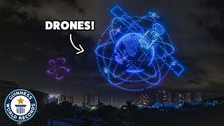 Biggest drone display ever  Guinness World Records [upl. by Ateiram]