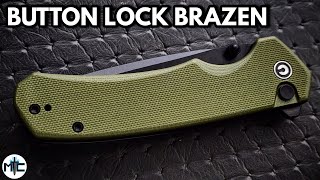 Civivi Brazen Button Lock Folding Knife  Overview and Review [upl. by Ahsimot43]