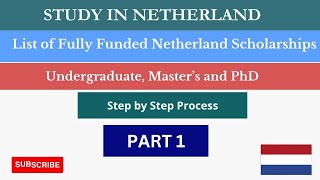 List of Netherlands Scholarships Study in Netherland Fully Funded Scholarship How to Apply [upl. by Neroled95]