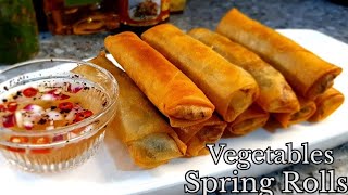 Vegetable Spring Rolls with Special Dipping Sauce  Spring Roll Recipe [upl. by Annayr]