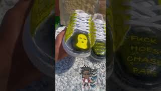 YELLOW BANDANNA 🫣🔥 tutorial customshoes customairforce1 artandcraft fypシ゚viral viralshorts [upl. by Adnwahsor]