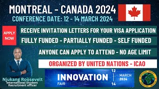 FULLY FUNDED CONFERENCE IN CANADA FOR 2024  NO AGE LIMIT ANYONE CAN APPLY HOSTED BY UN  ICAO [upl. by Camala259]