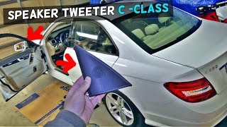 MERCEDES W204 DOOR TWEETER SPEAKER REPLACEMENT REMOVAL C250 C300 C200 C350 [upl. by Nassir]