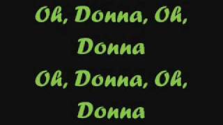 Ritchie Valens  Oh Donna lyrics on screen [upl. by Rimidalv]