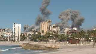 Moment Israeli strike hits southern Lebanese city of Tyre  AFP [upl. by Oterol]