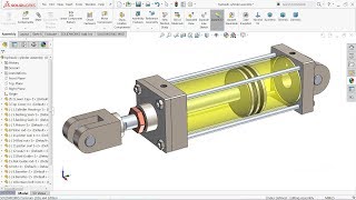 Solidworks tutorial  Design of Hydraulic Cylinder in Solidworks [upl. by Serdna]