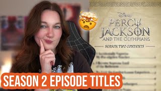 Percy Jackson Season 2 EPISODE TITLES [upl. by Gmur800]