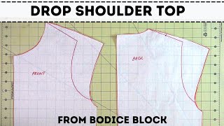 How to draft a drop shoulder top  quick and easy tutorial [upl. by Aneet488]