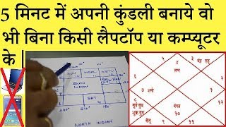 Kundali Kaise Banaye  5 मिनट में अपनी कुंडली बनाये वो भी बिना किसी लैपटॉप या कम्प्यूटर के [upl. by Ilrebmyk]