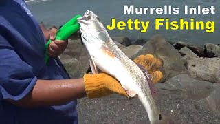 MURRELLS INLET JETTY FISHING Near Myrtle Beach South Carolina [upl. by Ojoj]