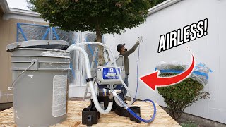 My First Time Using The Graco Airless Paint Sprayer Outside My House  DIY For Beginners [upl. by Bittencourt]