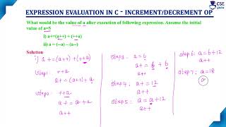 Evaluate an Expression Example 8 Increment  Basic Concepts of C  Lec 42  C Programming [upl. by Nikolas]