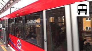 Docklands Light Railway B07 Bombardier Rolling Stock  Arriving at Shadwell DLR Station [upl. by Thomasina]