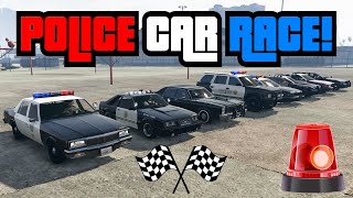 GTA 5  Which Custom COP CAR is The Fastest  DRAG RACE [upl. by Trueman]