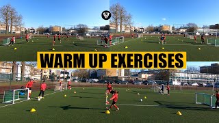 Fun Warm Up Exercises  Football  Soccer Training  U11  U12  U13  U14 [upl. by Kaasi883]