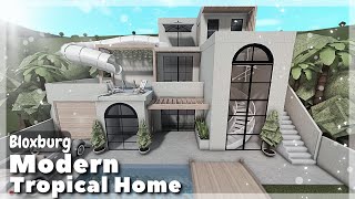 BLOXBURG Modern Tropical Home Speedbuild  Roblox House Build [upl. by Annovad191]