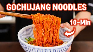 10 Minute Korean GOCHUJANG Noodles Easy Bibim Guksu [upl. by Cissie]