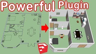 How To Use Dibac in SketchUp  Floor plan to 3d [upl. by Nevaj]