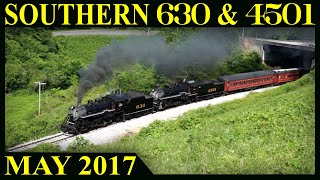 Southern 630 amp 4501 Doubleheading to Summerville May 2017 [upl. by Kali]