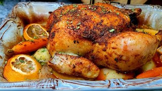 Oven Roasted Chicken Recipe  Simply Mamá Cooks [upl. by Bergwall]