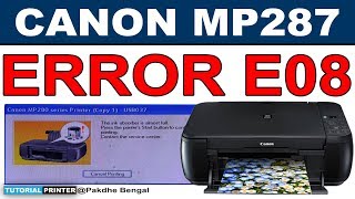 CARA PERBAIKI PRINTER CANON MP287 ERROR E08 the ink absorber is almost full [upl. by Aedni]