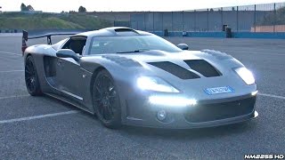 LS7 V8 Powered Factory Five GTM Doing Donuts HUGE Flames and Sound [upl. by Asilet]