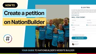 How to create a petition on NationBuilder [upl. by Jonati443]