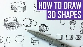 How to Draw 3D Shapes  Exercises for Beginners [upl. by Ailecra]