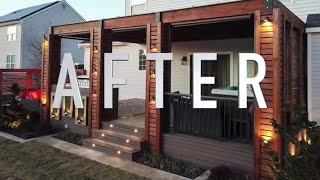 Modern Deck Pergola Patio and Fire Pit Full Build Time Lapse Zen Backyard Transformation 2021 [upl. by Socha]