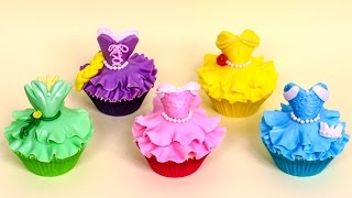 DIY Disney Princess CUPCAKES  How to make by CakesStepbyStep [upl. by Ettenel390]