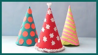 DIY PARTY HAT  how to make Santa Hat for Christmas party [upl. by Airotel]